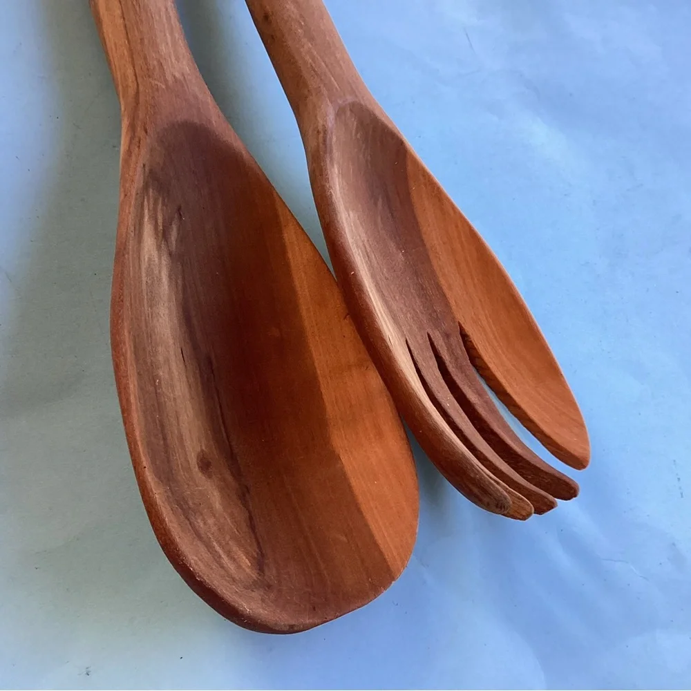 Wooden salad tongs made in Kenya